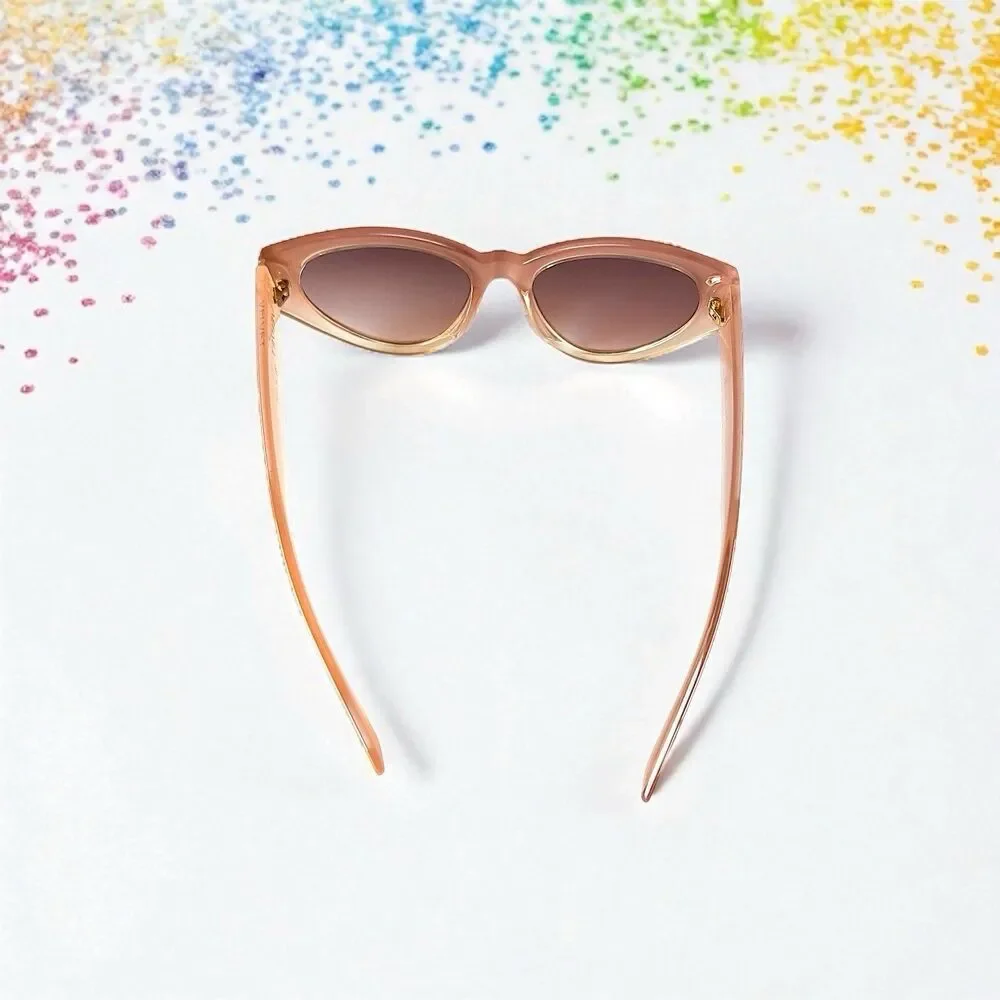 VELVET EYEWEAR The Rosa Cat Eye Sunglasses in blush w/microfiber pouch